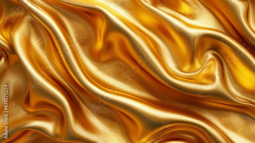  A tight shot of gold fabric displaying an extensive number of folds concentrated at its center, contrasted by minimal folds elsewhere