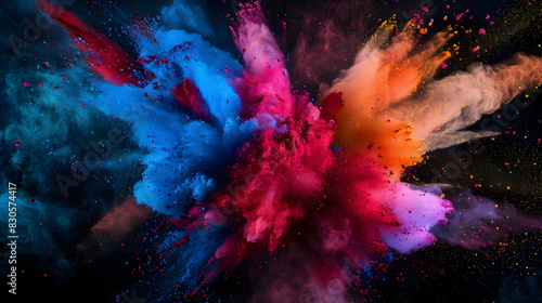 Explosion of coloured powder 