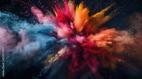 Explosion of coloured powder 