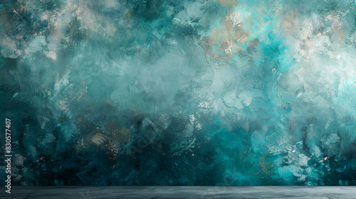 dreamy and romantic aqua shades of blue and green traditional Abstract watercolor blue turquoise background, Generative AI