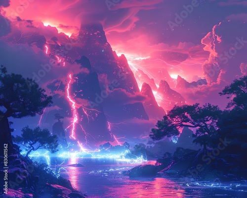 Transform your Midjourney scenes with the striking brilliance of lightning bolts
