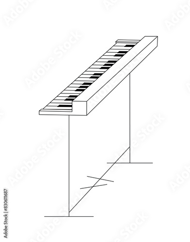 Electric Piano Outlined Illustration