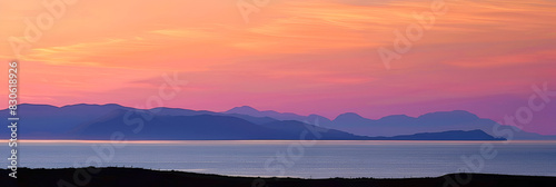 Sunset across the Irish Sea and Furness Peninsula, Amazing colorful sunset at Las Cabanas beach