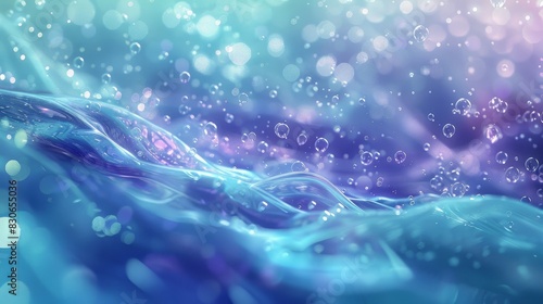 Tranquil lavender and teal hues in Friendship Day wallpaper shimmering bubbles gentle waveforms serene presence background