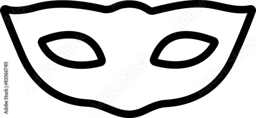  Mask elements. Carnival mask line icon. Simple black icons of masquerade mask, for party, parade and carnival, for Mardi Gras and Halloween. Face mask