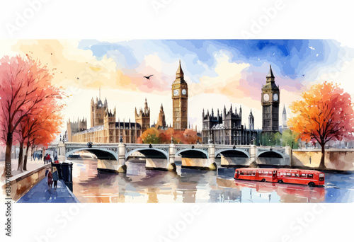 a painting of big ben and the houses of parliament
