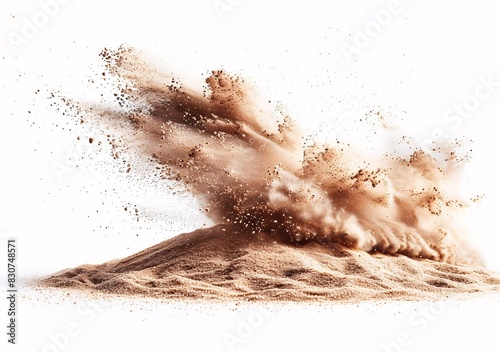 Explosive Dust Storm Over a Dirt Pile