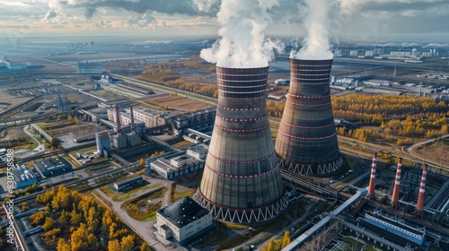 Cooling towers in power plants, thermal power plants, nuclear power plants