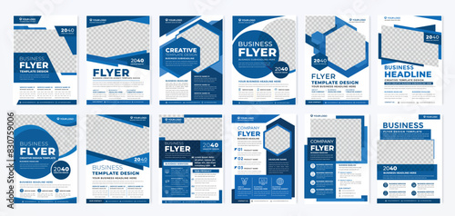 set of business flyer template with minimalist layout and modern style use for promotion kit