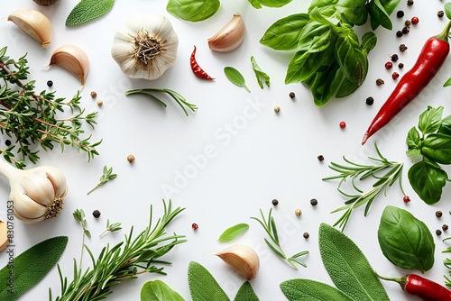 A Collection of Fresh Herbs and Spices