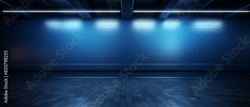 Dark blue wall with soft lighting, minimalistic backdrop, perfect for product showcase 8K , high-resolution, ultra HD,up32K HD