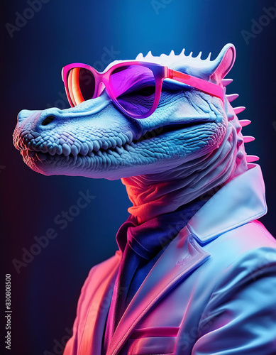A crocodile with sunglasses.
