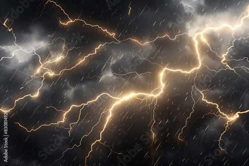 close view of lightning struck