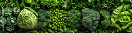 Fresh Green Leafy Vegetables Assortment Panorama