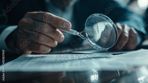 A forensic accountant investigating financial fraud and accounting irregularities in a corporate scandal --ar 16:9 --style raw Job ID: 35450623-94b8-4126-b28c-b022e7981df2