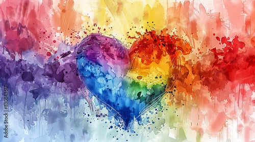 Vibrant Watercolor Illustration: Pride Month Celebration - Love Conquers All