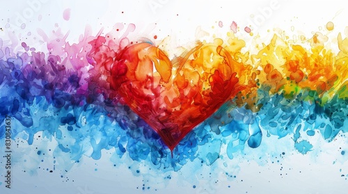 Vibrant Watercolor Graphic Illustration Celebrating Pride Month - Love Conquers All