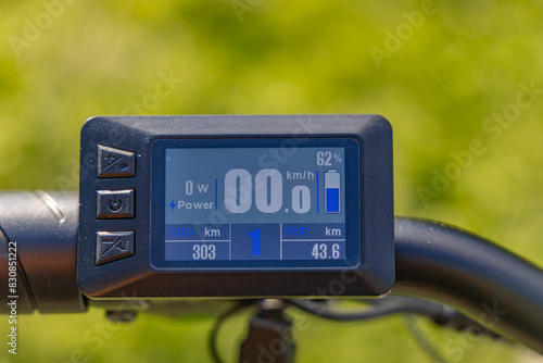 Speed ​​counter, odometer on the handlebar of an electric bike
