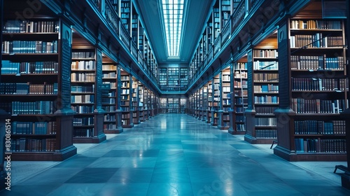 Grand Library Aisle: library