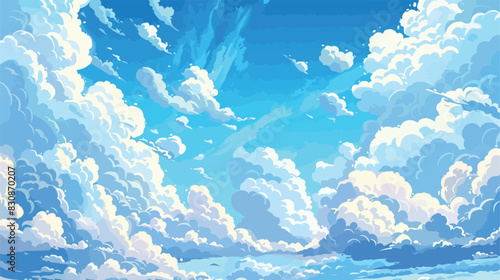Cumulus cloud. Sunny day Cartoon Vector style 