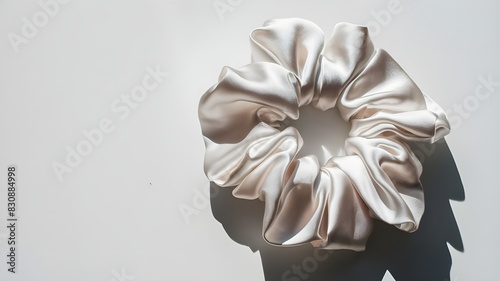 Beautiful white silk scrunchie.