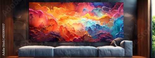 Into a world of abstract art, where the walls are alive with vibrant colors and intricate designs. Let your mind wander and create your own masterpiece against this dynamic and ever-changing backgroun