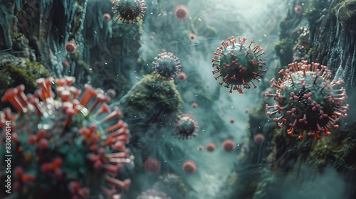 Microscopic View of Coronavirus Pandemic Exploring the Invisible Threat of Viral Infection and Disease Outbreak