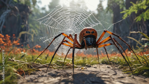 In the Empire of the Colossal Spider Monarch, labyrinthine webs ensnare prey within the vast expanse ruled by the eight-legged sovereign, Generative AI