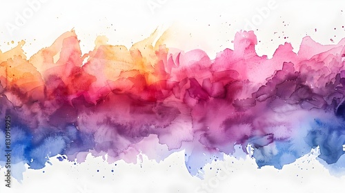 Vibrant Watercolor Interplay Exploring the Dynamics of Fluid Abstraction on a Pristine White Canvas