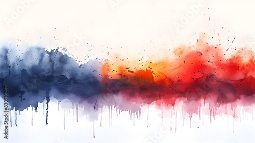 Vibrant Watercolor Splash and Drip Abstract on Textured Surface