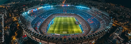 A stadium full of people watching a soccer game