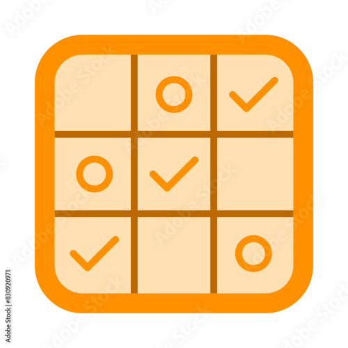 Tic Tac Toe Flat Icon Design