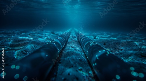 A long, narrow pipe in the ocean