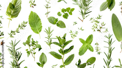 Vibrant Herbs on a transparent background