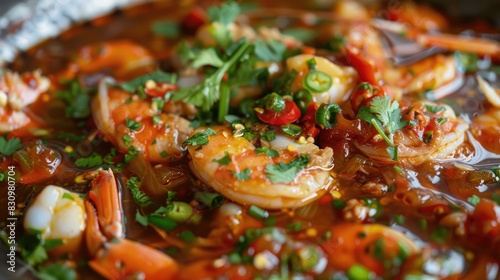 Fiery seafood sauce with a kick of chili
