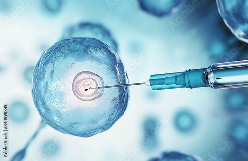 IVFA medical needle implants the sperm into the egg. 