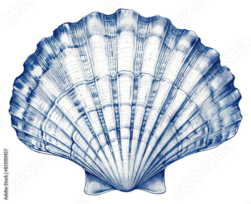 PNG Antique of shell clam blue white background.