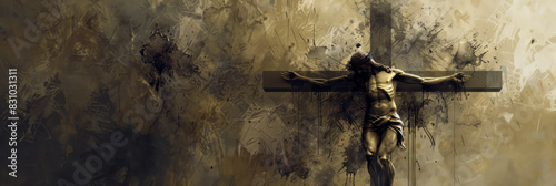 Christ crucified. Digital illustration.
