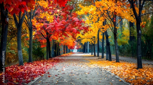 an autumn park an alley pic