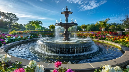vibrant garden fountains pic