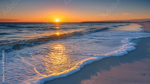 sunset coastline white sand image