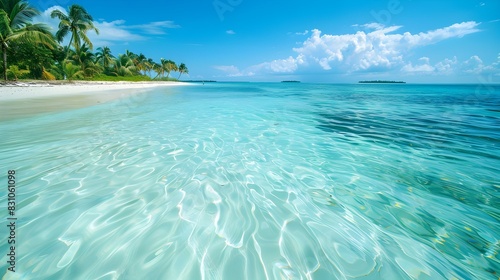 tropical beach clear waters pic