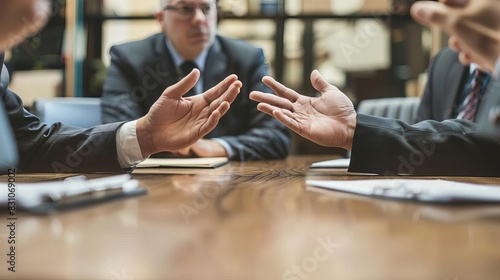 business mediator intervening in corporate dispute concept of conflict resolution and negotiation