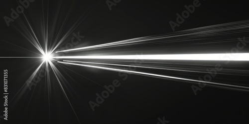 The laser beam is a powerful, concentrated beam of light.