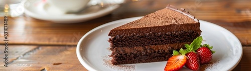 Sliced chocolate cake that looks absolutely scrumptious