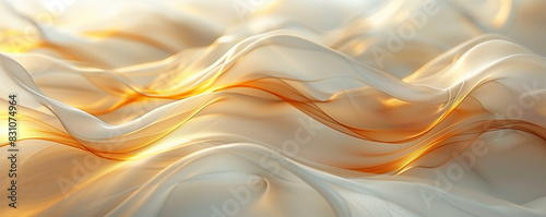 A luxury light golden wavy background with organic fluid shapes, wallpaper, backdrop, illustration