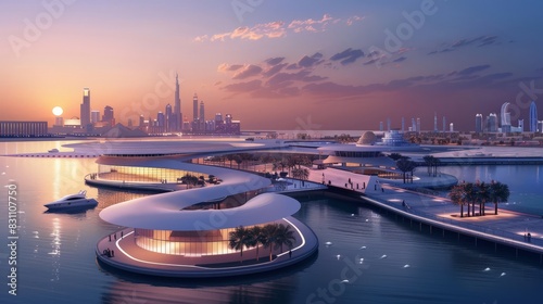 Design a visual representation of top art galleries and museums. Include the Dubai Museum, Louvre Abu Dhabi, and the upcoming Guggenheim Museum.