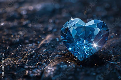 a blue diamond in the shape of a heart