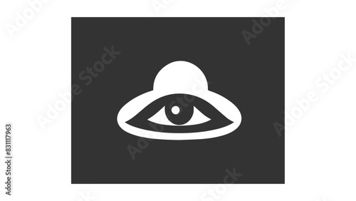 illustration of an eye, incognito sign with eye in cloud