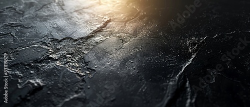 Subtle sun glare on black textured wall, universal background, professional and clean, AI generated, high contrast, Digital Illustration